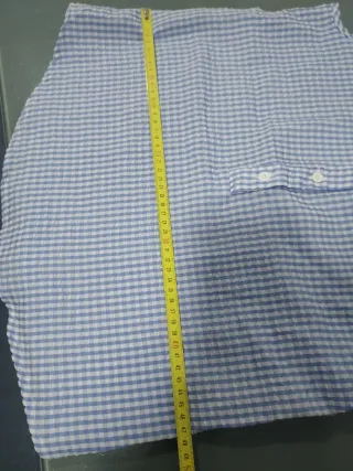 Blusa cuadros vichy azul - Talla S