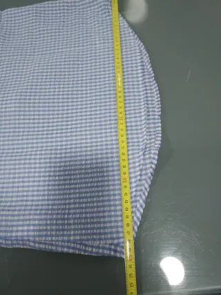 Blusa cuadros vichy azul - Talla S