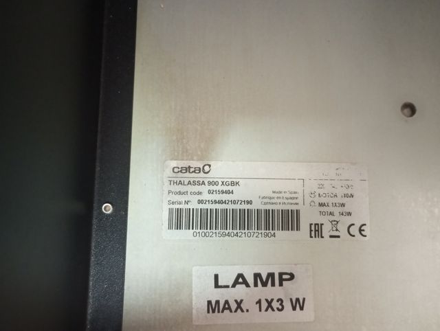 Campana extractora negra y acero inoxidable 90 cm