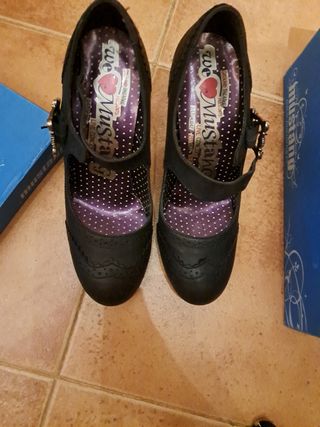 Zapatos tacón negro mujer 39