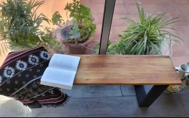 BANCO DE MADERA MACIZA, JARDIN-INTERIOR