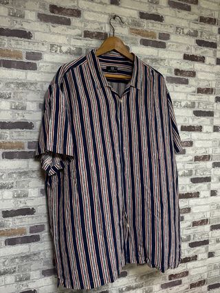 Camisa Rayas Azul-Roja Hombre
