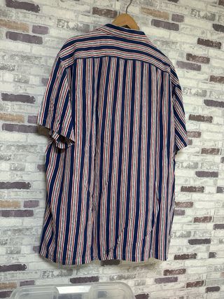 Camisa Rayas Azul-Roja Hombre