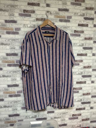 Camisa Rayas Azul-Roja Hombre