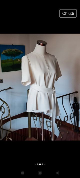 Completo Zara beige e blu, tg.M