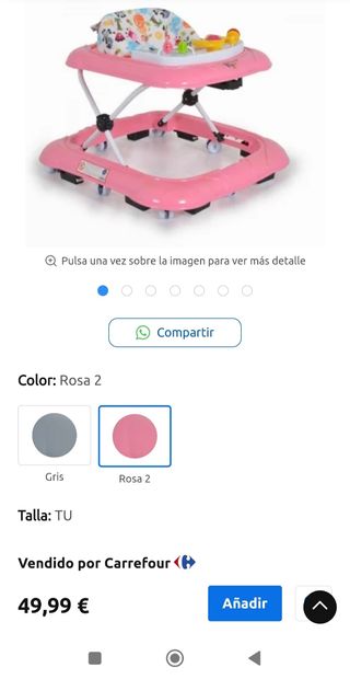 Andador bebé rosa