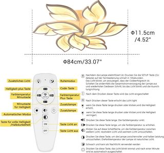 Lámpara de techo led 9 cabezas flor regular 84cm