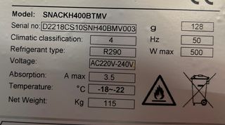 CONGELADOR VERTICAL - SNACKH400