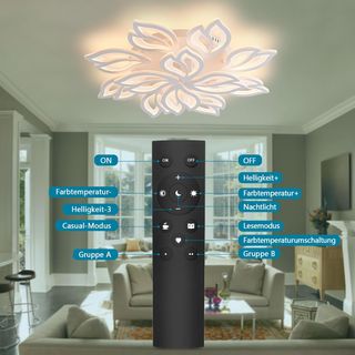 Lámpara de techo led 12 cabezas flor regular 89cm