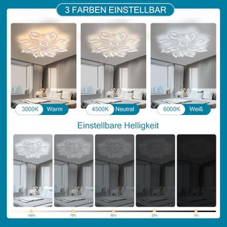 Lámpara de techo led 12 cabezas flor regular 89cm