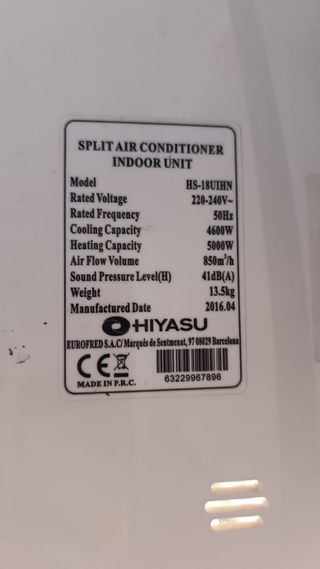 Aire acondicionado Hiyasu Inverter