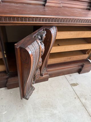 Aparador francés antiguo de roble y caoba