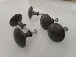 5 Tiradores metal gris - 5 uds