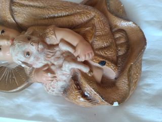 Virgen con Niño Jesús - cerámica