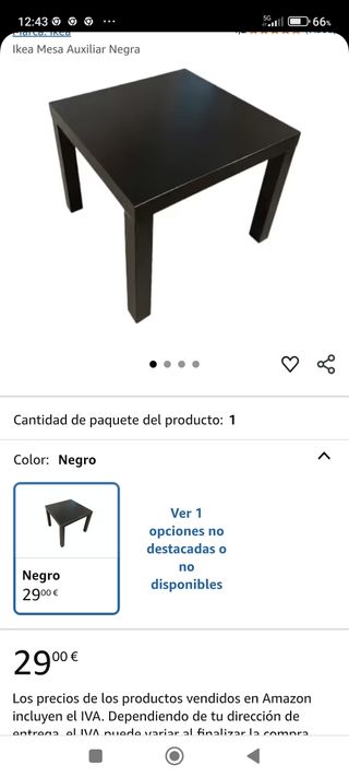 Mesa Ikea Negra Auxiliar 55x55x45