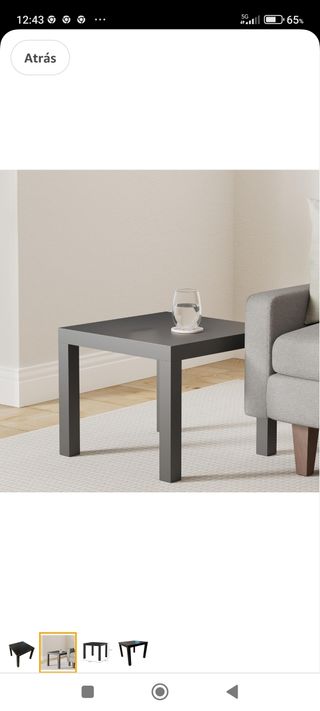 Mesa Ikea Negra Auxiliar 55x55x45