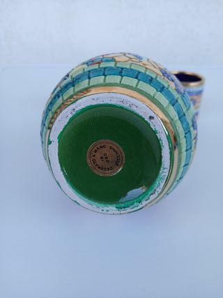 Brocca Caraffa Anfora Ceramica Decorata Mano Oro Z