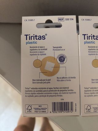 Lote de 10 cajas de 20 Tiritas Hartmann Tirita Pl