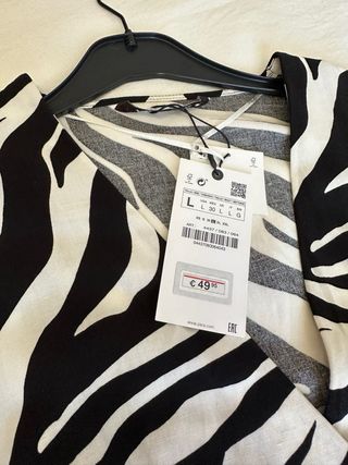 Vestido Zara cebra , animal print - Talla L