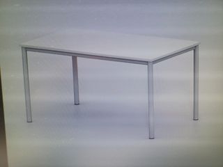 Mesa oficina blanca madera y metálica