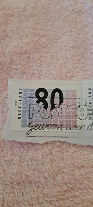 2 Sellos 80 cent Nederland 1997 usados