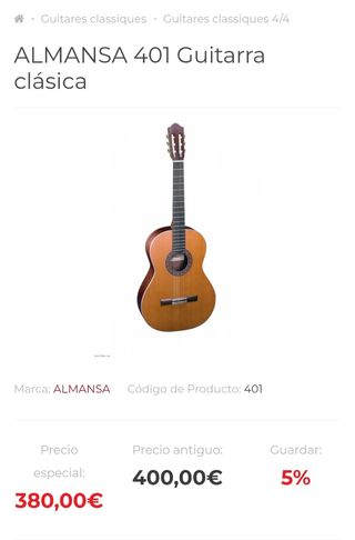 Guitarra clásica Almansa 401
