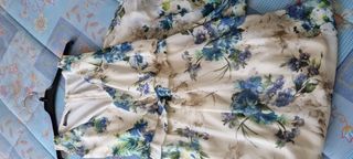 Vestito lungo floreale bianco e blu. Made in italy