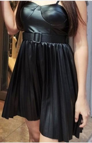 Vestido negro polipiel- NUEVO Talla unica