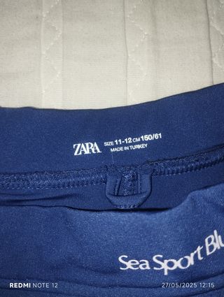 Falda plisada Zara azul