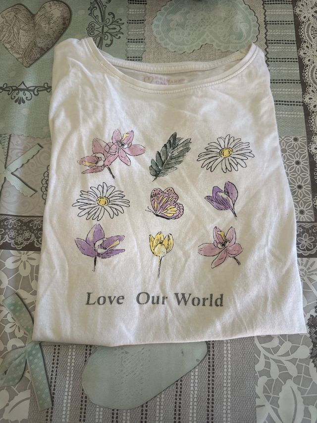 Camiseta Primark flores - Talla 11-12 años