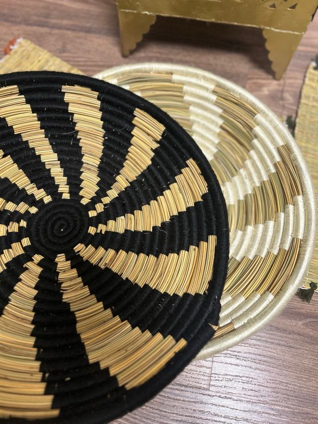 Bandejas artesanales marroquíes - mimbre