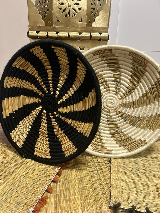 Bandejas artesanales marroquíes - mimbre