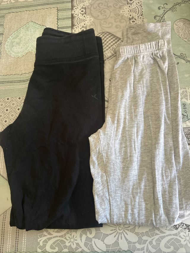 2 Leggins niña 10 años - gris/negro