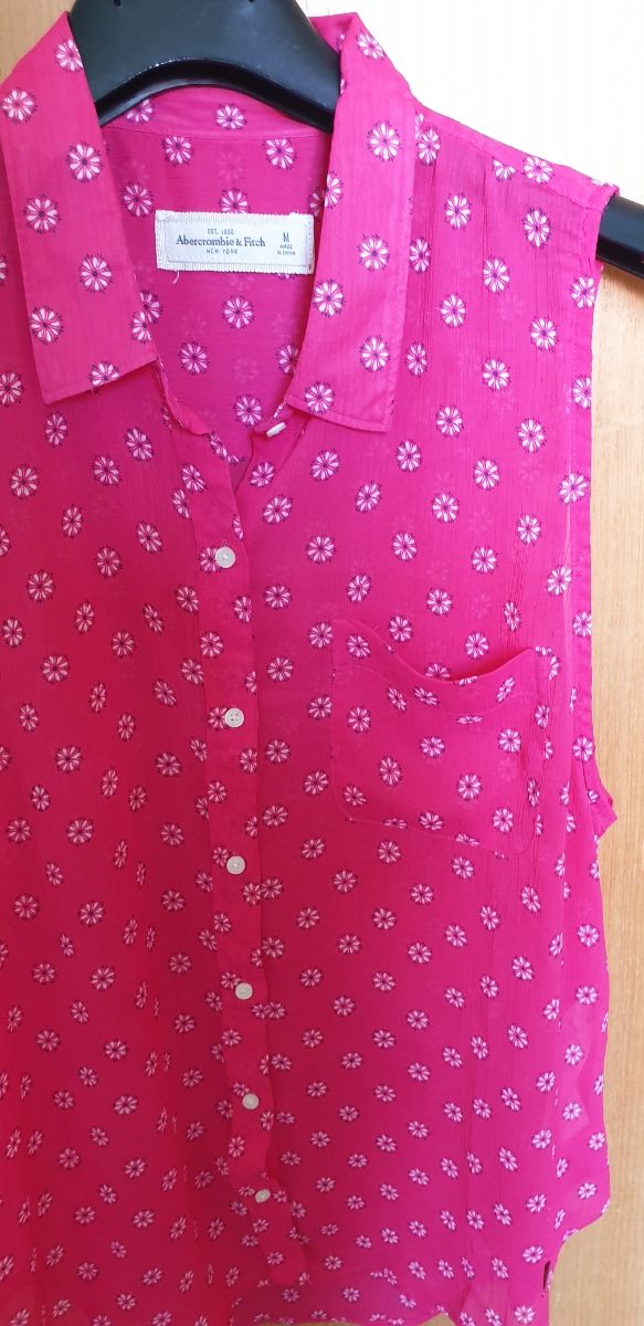 Camicia rosa senza maniche Abercrombie & Fitch