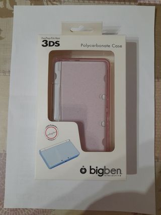 Nuevo. Funda policarbonato 3DS rosa con purpurina 