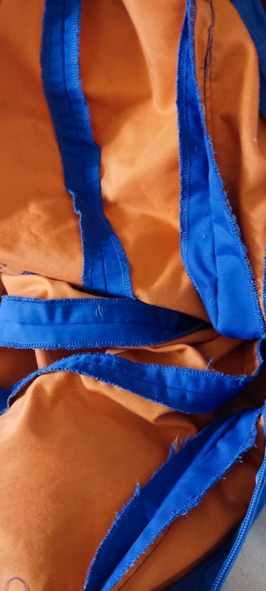 Traje Flamenca azul y rojo - Talla 38-40