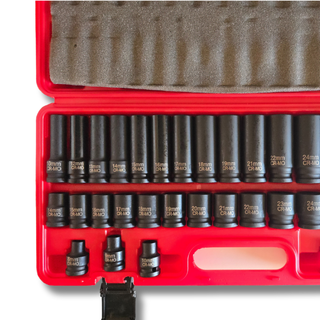 ✅️ Maletín vasos 1/2" cortos y largos 35pc CR-MO