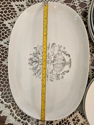 Platos y fuente porcelana azul y blanco