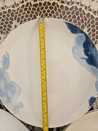 Platos y fuente porcelana azul y blanco