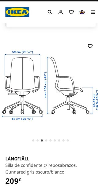 Silla escritorio gris y blanca