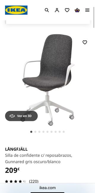 Silla escritorio gris y blanca