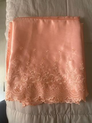 Sábanas raso bordadas rosa - 135cm