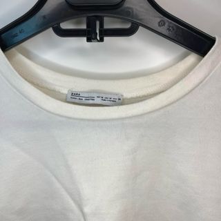 Crop top Zara - Blanco/crema - Manga abullonada