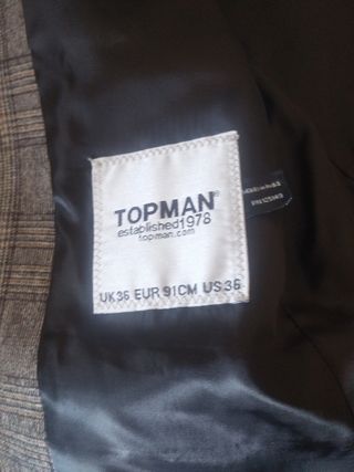 Chaqueta Topman cuadros marrón beige - Talla 36