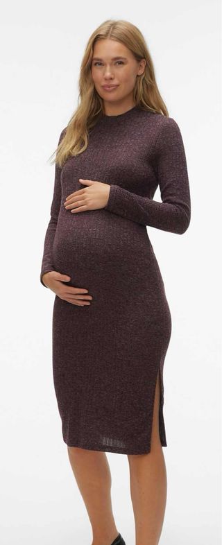 Vestido Mamaliicious premamá burdeos - Talla M