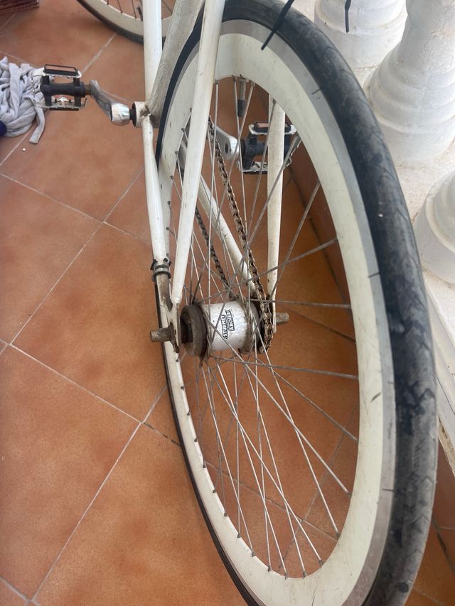 Bicicleta fija blanca