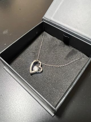 Collana cuore argento con punto luce