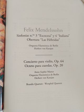 2 CDs Mendelssohn: Concierto para violín