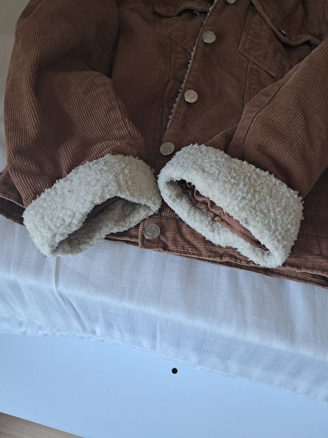 Cazadora pana niña - marrón