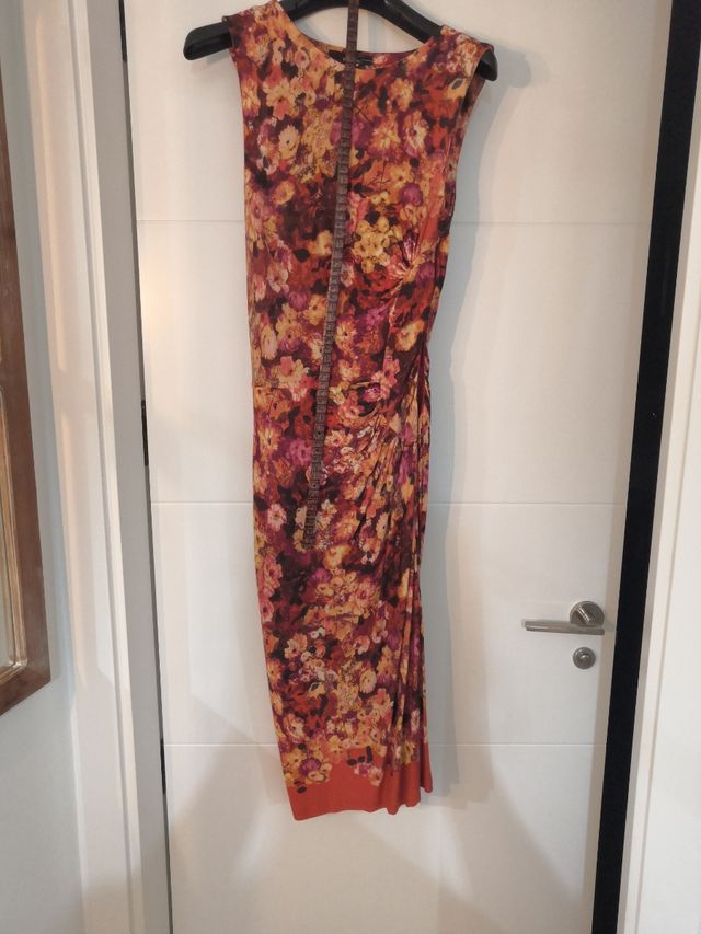 Vestido midi floral multicolor